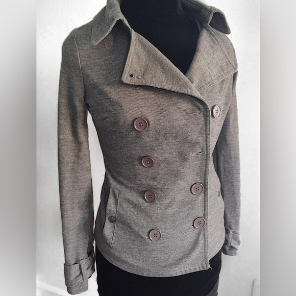 Wet Seal Gray Double-Breasted Pea Coat โ Size XS - Picture 3 of 9